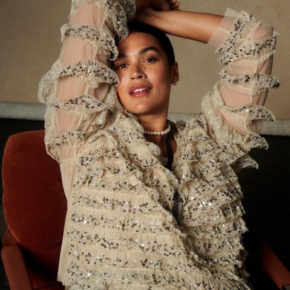 Let Me Be Sequined Tulle Blouse - Picture 4 of 4